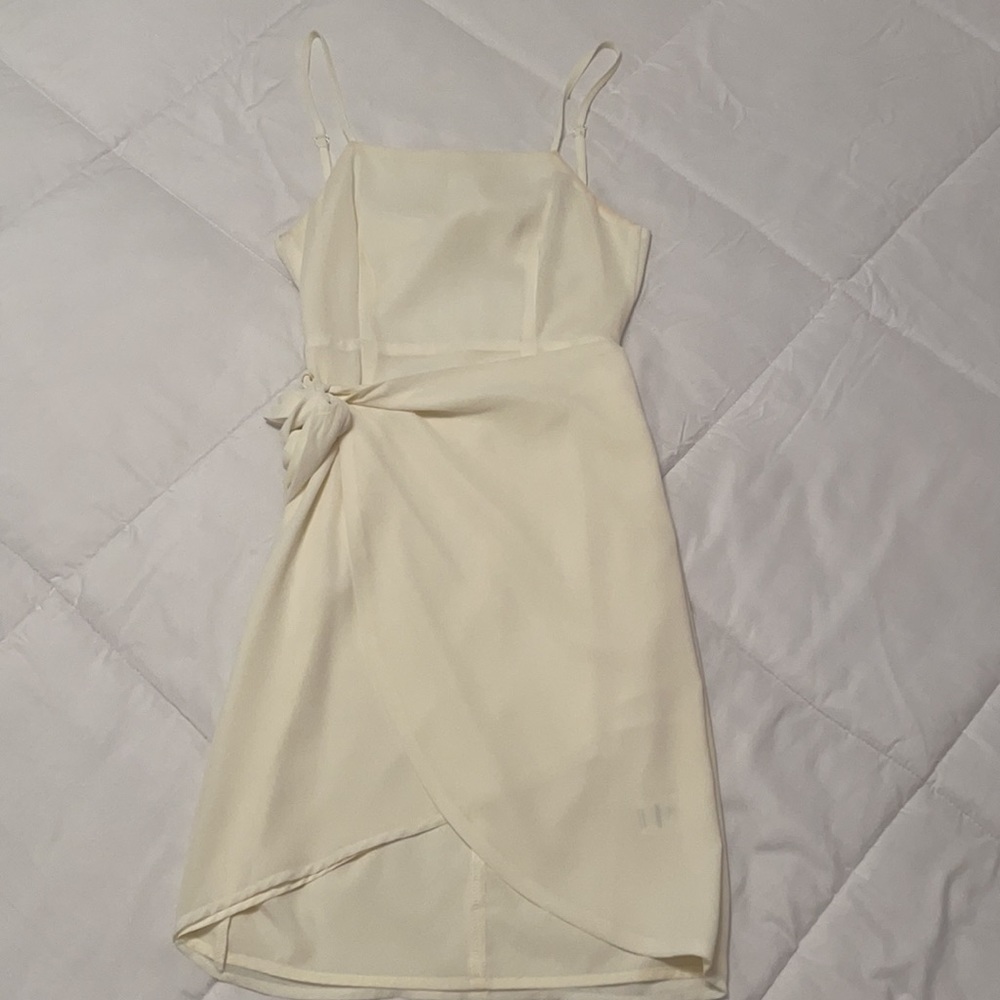 REVOLVE x By The Way. Morgan Layered Mini Dress in Cream - Picture 3 of 6